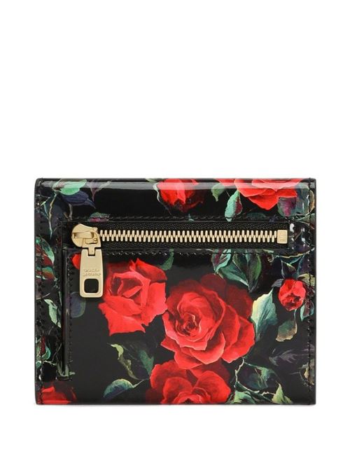 Portafoglio con stampa Dauphine Rose DOLCE&GABBANA | BI0770A6O23HN5KQ